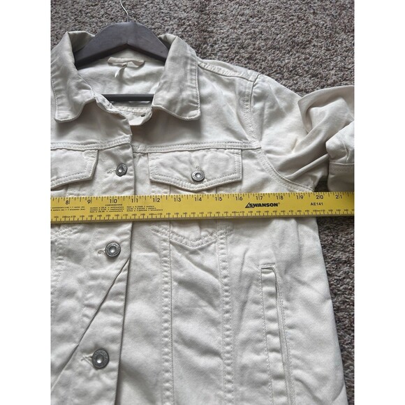 free people rumors denim Women jacket Size Large Classic Chic Preppy - Picture 9 of 10